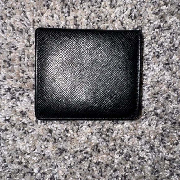 Burberry Black Leather Nova Check Snap Wallet Authentic Vintage - Picture 6 of 10